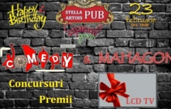 Stella Artois Pub приглашает отметить 23 февраля и свой день рождения вместе с Comedy Club Chisinau и группой Mahagon