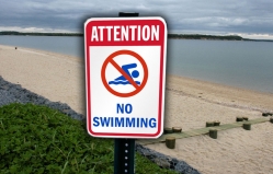 Bulgarian coast, certain areas and beaches where bathing is banned