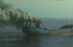 В Средиземном море наркодельцы подожгли судно с 30 тоннами гашиша